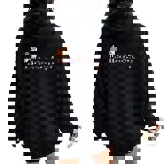 柴 いぬ 柴犬 イラスト おしゃれ シンプル かわいい 花 手描き 手書き 春の色 犬飼い 犬好き 犬柄 長袖tシャツ レディース オーバーサイズ パーカー バックプリント - Kawaiitshirt