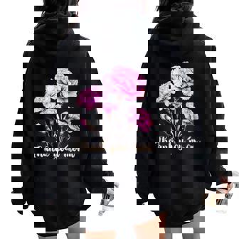 母の日 カーネーション 花 きれい ありがとう お母さん レディース オーバーサイズ パーカー バックプリント - Kawaiitshirt