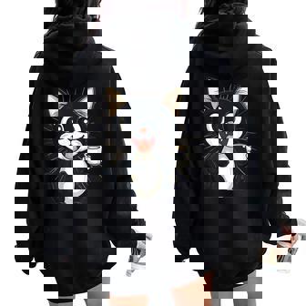 男の子と女の子のための素晴らしい猫のカップ衣装。 レディース オーバーサイズ パーカー バックプリント - Kawaiitshirt