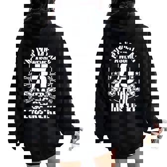 男性、女性、75歳の誕生日への75歳の誕生日プレゼント レディース オーバーサイズ パーカー バックプリント - Kawaiitshirt