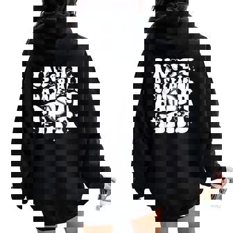 私の野球のお母さん時代にグルーヴィーなスポーツ親の野球ママ レディース オーバーサイズ パーカー バックプリント - Kawaiitshirt