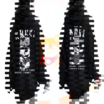 還暦祝い 犬 柴犬 サングラス 父 男性 女性 母 犬好き 還暦 お祝い 60歳 おもしろ おもろい レディース オーバーサイズ パーカー バックプリント - Kawaiitshirt