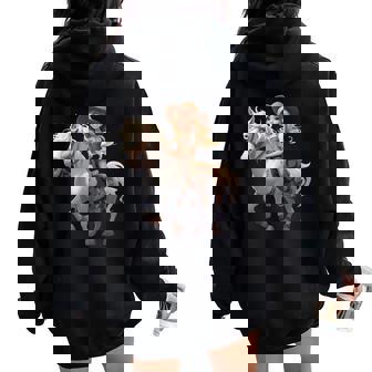 馬 女の子 西洋 乗馬 ポニー 水彩 馬 レディース オーバーサイズ パーカー バックプリント - Kawaiitshirt