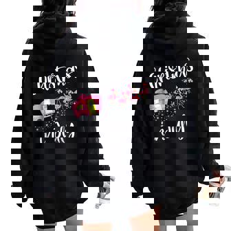 Christmas In July Flamingo Pink Women Oversized Hoodie Back Print | Mazezy