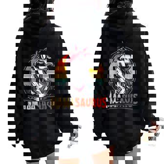 Mamasaurus Dinosaur Mom For Christmas Birthday Women Oversized Hoodie Back Print - Thegiftio UK