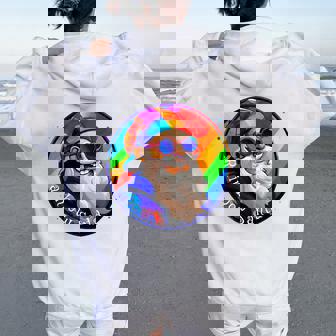 Santaclaus Rainbow 長袖tシャツ レディース オーバーサイズ パーカー バックプリント - Kawaiitshirt