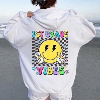 1St Grade For Girls Boys Teacher First Grade Back To School Women Oversized Hoodie Back Print - Thegiftio UK