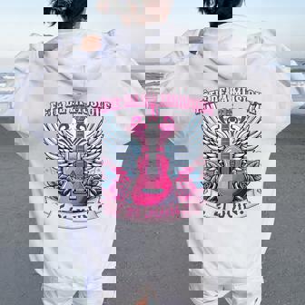 21 Juin Fête De La Musique Guitare Ailes Roses Sweat à capuche oversize pour femme avec imprimé dans le dos - Cadeauxyz