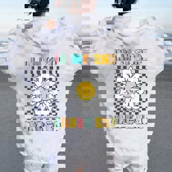 In My 2Nd Grade Era Retro Groovy Second Grade Back To School Women Oversized Hoodie Back Print | Mazezy