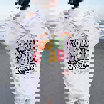 4Th Fourth Grade Dream Team Teacher First Day Back To School Women Oversized Hoodie Back Print | Seseable FR