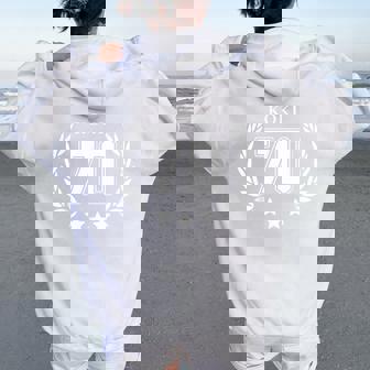 70 歳 古希 祝い 70歳 70才 お祝い 男性 女性 古希祝い ギフト 贈り物 父 母 こき 誕生日 紫 レディース オーバーサイズ パーカー バックプリント - Kawaiitshirt