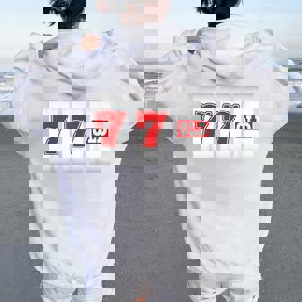 77 歳 喜寿 77歳 77才 お祝い 男性 女性 喜寿祝い 父 母 きじゅ 誕生日 スロット パチスロ レディース オーバーサイズ パーカー バックプリント - Kawaiitshirt