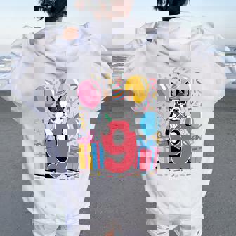 9歳の誕生日 男の子 女の子 9歳 9歳 ボストンテリア 長袖tシャツ レディース オーバーサイズ パーカー バックプリント - Kawaiitshirt