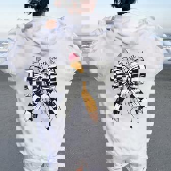 Back To School Hello Fifth Grade Teacher Coquette Pencil Bow Women Oversized Hoodie Back Print | Mazezy