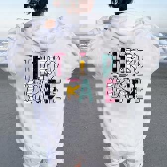 Back To School Third Grade Teacher First Day Of 3Rd Grade Women Oversized Hoodie Back Print | Mazezy