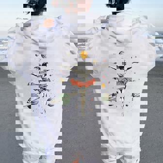 Ballerine Astronaute Dansant Dans Les Planètespatiales Pour Enfants S Filles Sweat à capuche oversize pour femme avec imprimé dans le dos - Cadeauxyz