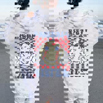 Baseball Sister Coquette Bow Sport Lovers Baseball Girls Women Oversized Hoodie Back Print | Mazezy