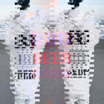 Bbq Beer Freedom レディース オーバーサイズ パーカー バックプリント - Kawaiitshirt