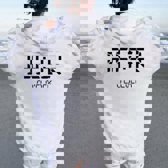 Beer O'clock ビールタイム 面白いギフト ビール愛好家 レディース オーバーサイズ パーカー バックプリント - Kawaiitshirt