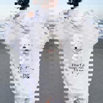 Bichon Frisé Dog Mom ビションフリーゼママかわいい子犬犬の所有者ビションフリーゼ犬 レディース オーバーサイズ パーカー バックプリント - Kawaiitshirt