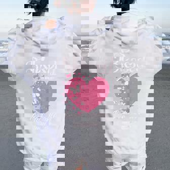 Blessed Breast Cancer Survivor Awareness Christian Women Women Oversized Hoodie Back Print - Thegiftio