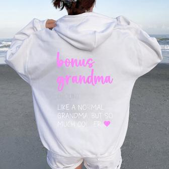 Bonus Grandma Definition Cute Mother's Day Noun Women Oversized Hoodie Back Print - Thegiftio UK