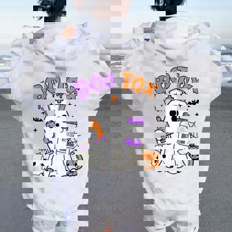 Boo Tox Nurse Ghost Filler Botox Halloween Aesthetic Nurse Women Oversized Hoodie Back Print | Mazezy