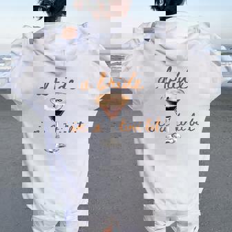 A Bride In A Tini Bit Coffee Style Women Oversized Hoodie Back Print - Thegiftio