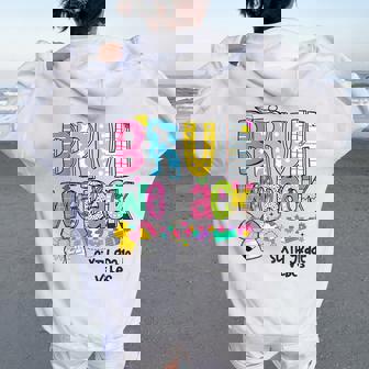 Bruh We Back Sixth Grade Vibes 6Th Grade Team Back To School Women Oversized Hoodie Back Print | Mazezy