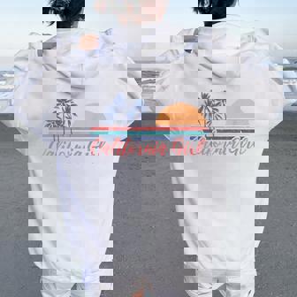 California Girl Cute Cali Girl Retro Beach Summer Vacation Women Oversized Hoodie Back Print - Thegiftio