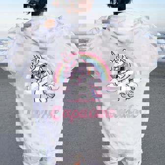 Capucine Cadeau Prénom Personnalisé Fille Licorne Sweat à capuche oversize pour femme avec imprimé dans le dos - Cadeauxyz