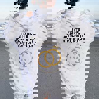 Casarse Con Anillo De Bodas Prometido Pareja De Novios Women Oversized Hoodie Back Print - Regaloses