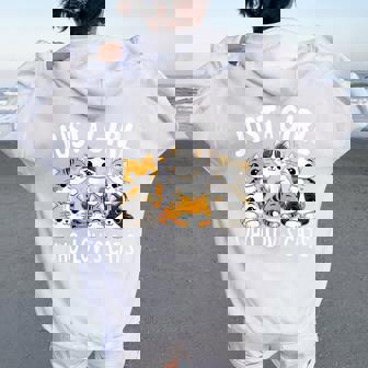 Cats Lover Just A Girl Who Loves Cat Women Oversized Hoodie Back Print - Thegiftio