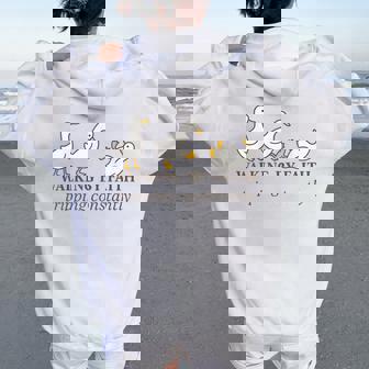 Christian Goose Walking By Faith Tripping Constantly Bible Women Oversized Hoodie Back Print | Seseable CA