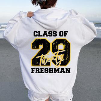 Class Of 2029 Freshman High School Back To School 9Th Grade Women Oversized Hoodie Back Print - Thegiftio UK