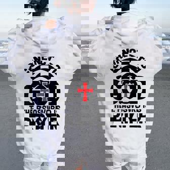 Connect To God The Password Is Prayer Jesus Christian Faith。 レディース オーバーサイズ パーカー バックプリント - Kawaiitshirt