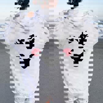 Cute Boo Face Ghost Halloween Costumes For Girls Women Oversized Hoodie Back Print | Seseable FR