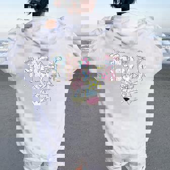 Cute Preppy Back To School Floral Pre-K For Girls Women Oversized Hoodie Back Print | Mazezy