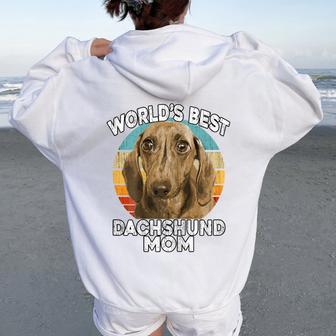 Dachshund Mother's Day World's Best Daschund Mom Dog Women Oversized Hoodie Back Print - Thegiftio UK