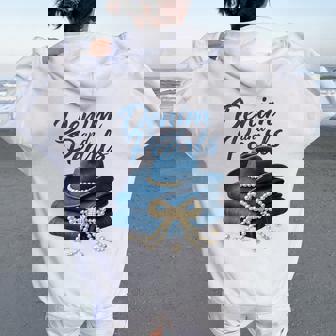 Denim And Pearls Outfit Western Cowgirl Rodeo Fashion Women Oversized Hoodie Back Print - Thegiftio