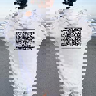 Dg Initials D G Nameurname Onomastics Onomatology レディース オーバーサイズ パーカー バックプリント - Kawaiitshirt