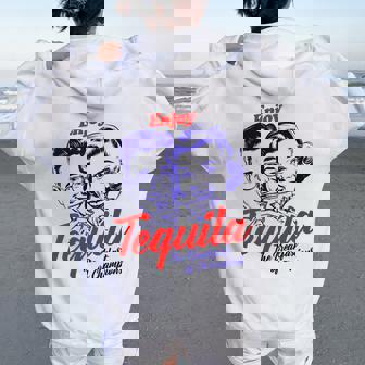 Enjoy Tequila Breakfast Of Champions Vintage Retro Women Oversized Hoodie Back Print - Thegiftio