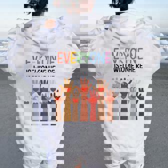 Everyone Is Welcome Here アイダホ 教師 男性 女性 キッズ レディース オーバーサイズ パーカー バックプリント - Kawaiitshirt