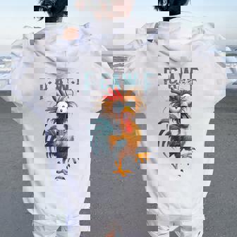 F-Caw-F Chicken Humor F-Caw-F Quote Rooster Meme Women Oversized Hoodie Back Print | Mazezy