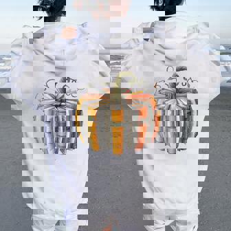 Fall Book Pumpkin Fall Librarians Bookworm Teachers Students Women Oversized Hoodie Back Print | Mazezy