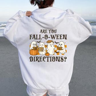 Are You Fall O Ween Directions Teacher Halloween Women Oversized Hoodie Back Print - Thegiftio UK