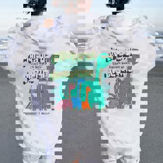 Familia De Dinosaurios De La Abuela Women Oversized Hoodie Back Print - Regaloses