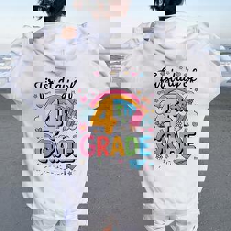 First Day Of 4Th Grade Back To School Teacher Girls Women Oversized Hoodie Back Print | Mazezy