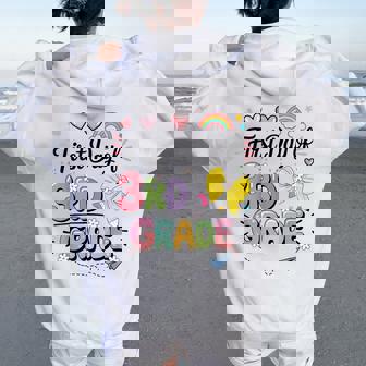 First Day Of Third Grade Back To School Teacher Girls Women Oversized Hoodie Back Print | Mazezy