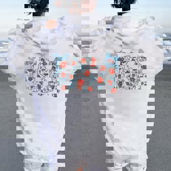 Floral Usa Coquette Bow Patriotic 4Th Of July Woman Girls Women Oversized Hoodie Back Print | Mazezy